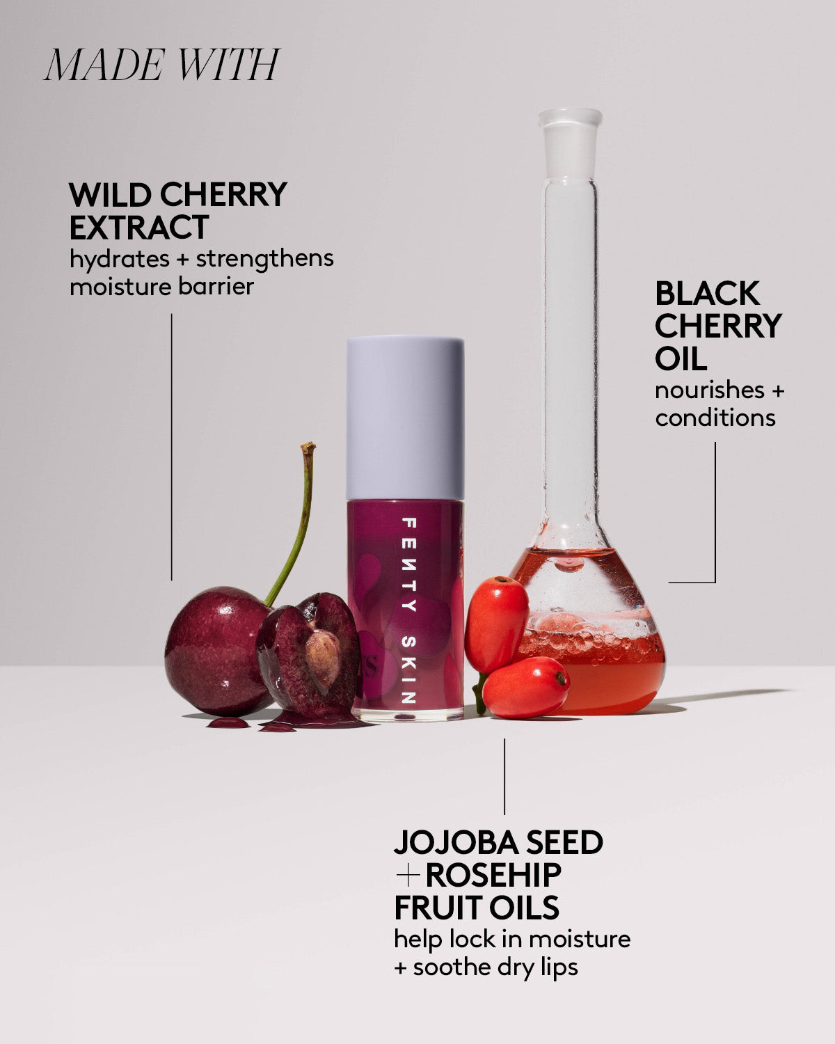 Fenty Treatz Hydrating + Strengthening Lip Oil — Black Cherry - Image 5