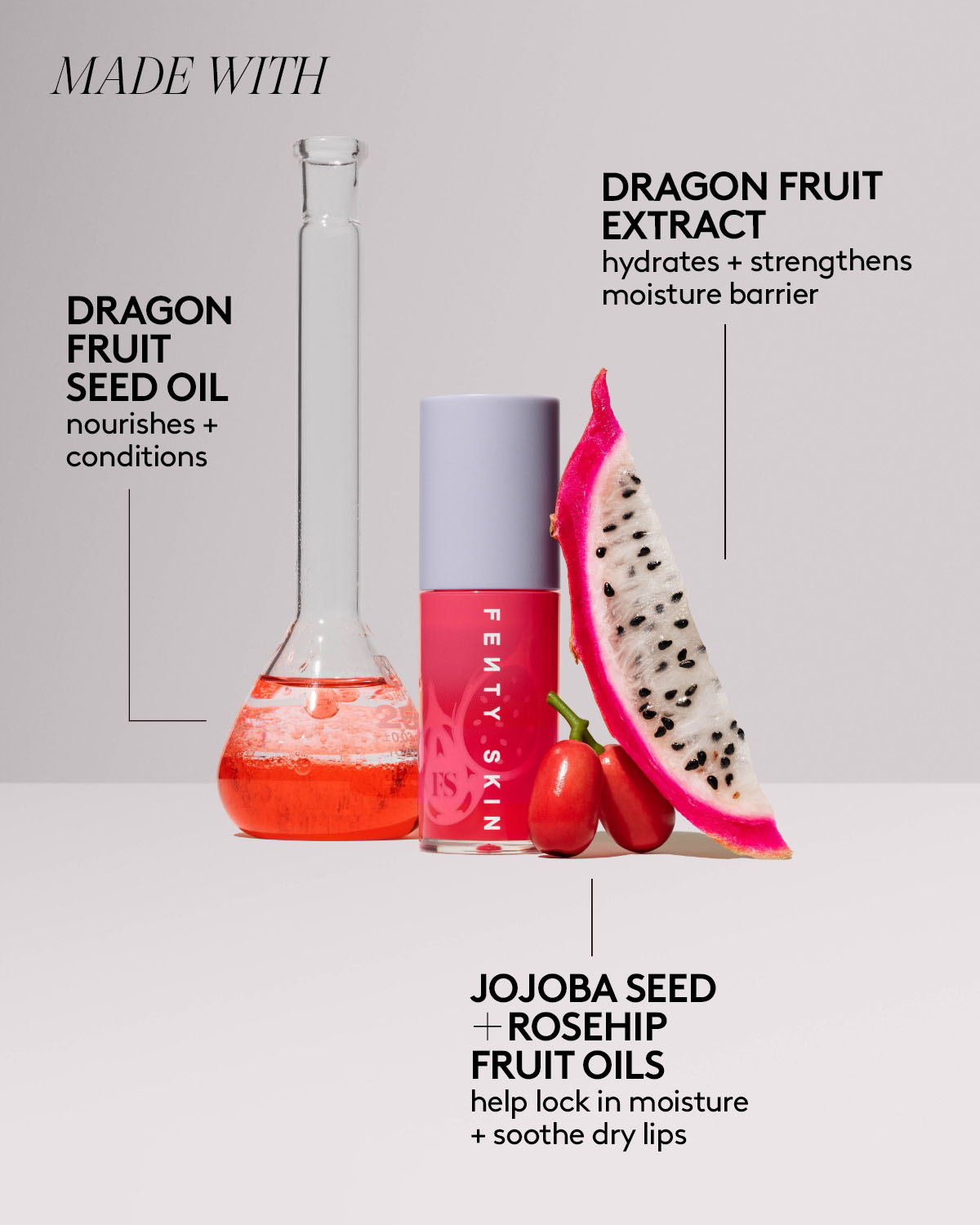Fenty Treatz Hydrating + Strengthening Lip Oil — Dragon Fruit - Image 5